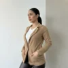 Blazer camel1 Saco Mujer Blazer Sastrero De Vestir Elastizado