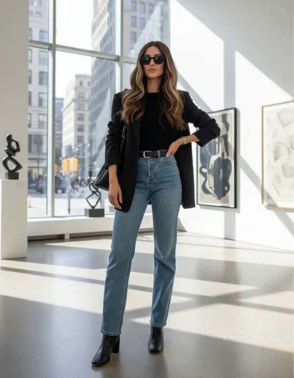 Blazer negro1 Saco Mujer Blazer Sastrero De Vestir Elastizado