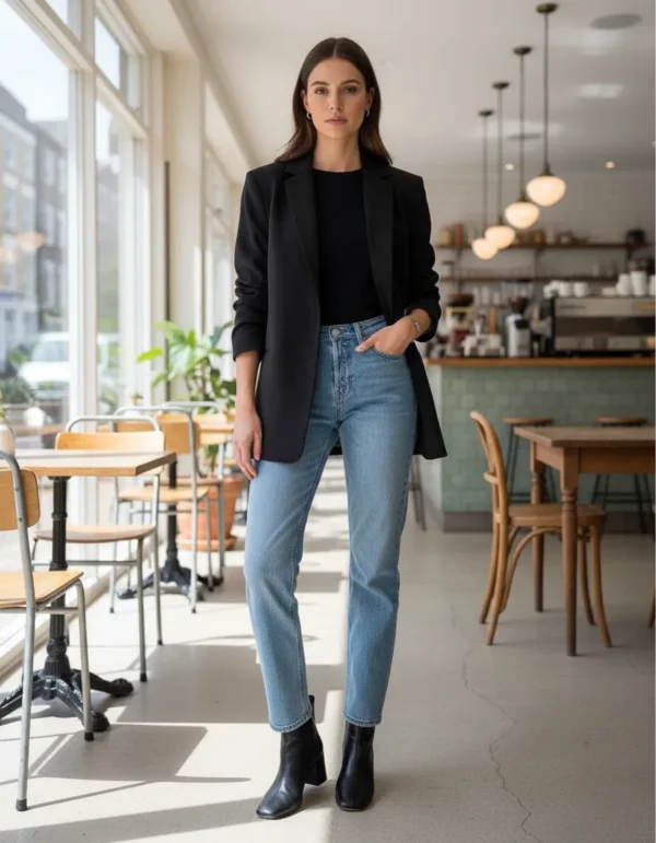 Blazer negro2 Saco Mujer Blazer Sastrero De Vestir Elastizado