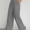 Pantalón Mujer Palazzo Lino Elastizado Amplio Moda Dama