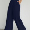 Pantalón Mujer Palazzo Lino Elastizado Amplio Moda Dama