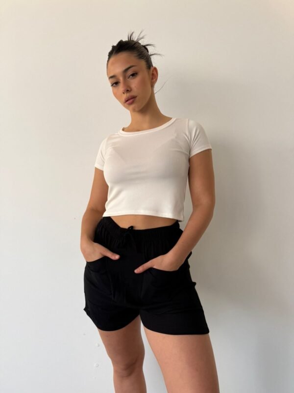 Short Lino Con Spandex Mujer Elastizado Pantalon Corto Dama