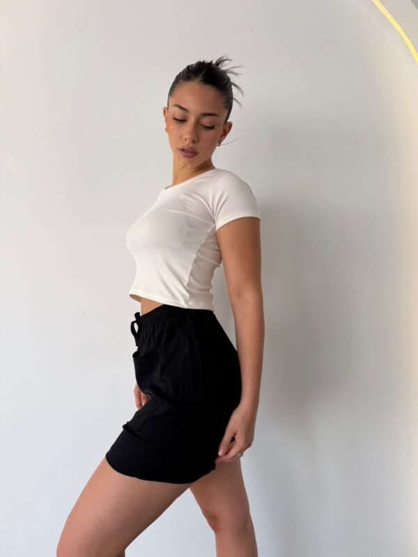 Short Lino Con Spandex Mujer Elastizado Pantalon Corto Dama