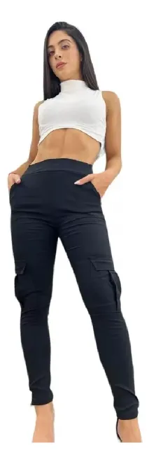 Pantalon Cargo De Mujer Dama Elastizado Tipo Jogger
