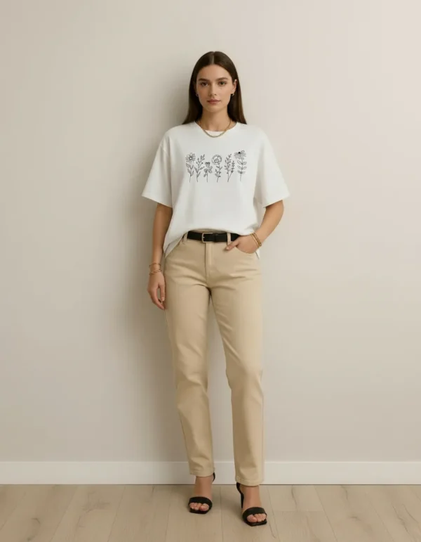 Remera Algodón Flores