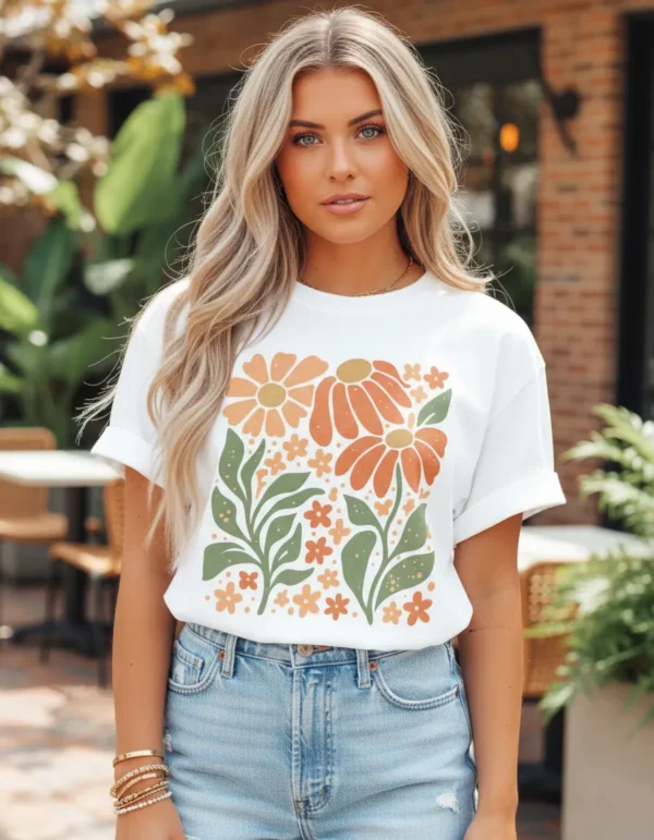 Remerón Algodón Floreada Cuadrada