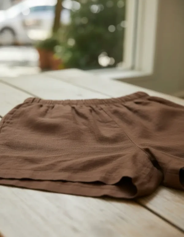 Short Lino Cintura Con Elastico Verano Estilo TokioMesa Short de Lino Estilo Tokio