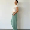 Pantalón Palazzo Lino Elastizado Bolsillos Lazo - foto 5