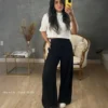 Pantalón Palazzo Lino Elastizado Pack X2 - foto 3
