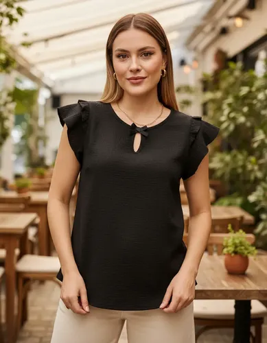 Blusa Remera Lino Elastizado Escote Blusa Remera Lino Elastizado Escote - foto 5