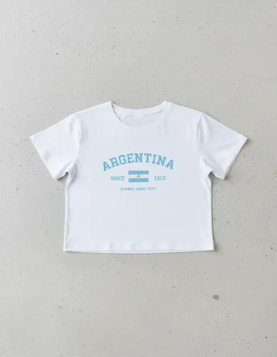 Remera Baby Tee Argentina Crop Top Verano Remera Baby Tee Argentina Crop Top Verano - foto 6