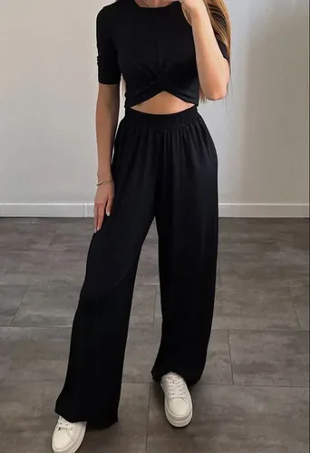 Pantalón Palazzo Lino Elastizado Pack X2 - foto 4