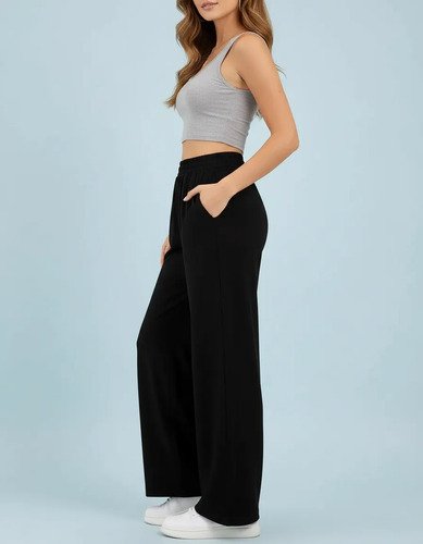 Pantalón Palazzo Frizado Amplio Otoño Invierno Pack - foto 4
