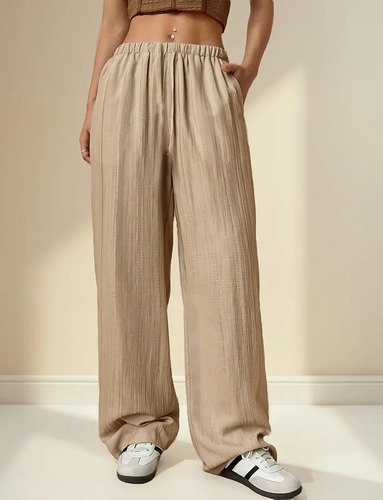 Pantalón Palazzo Lino Elastizado Pack X2 - foto 2
