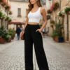 Pantalón Palazzo Frizado Amplio Otoño Invierno Pack - foto 2