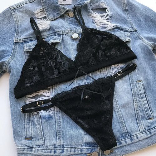 Conjunto Bralette Encaje Con Colaless Regulable - foto 5