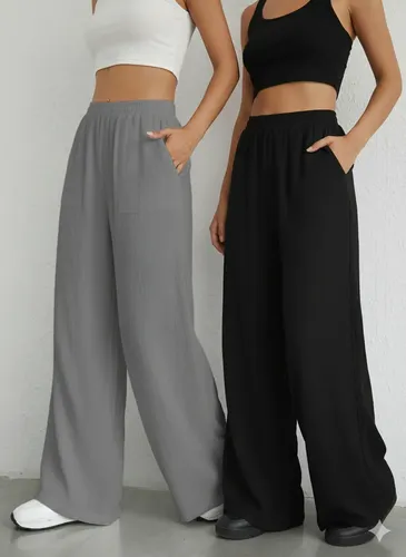 Pantalón Palazzo Lino Elastizado Pack X2 - foto 9