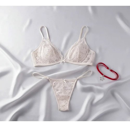 Conjunto Bralette Encaje Con Colaless Regulable