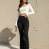 Calza Oxford Frizada Elastizada Tiro Alto Darlon