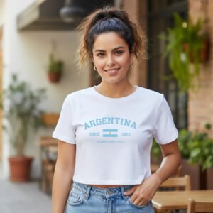 Remera Baby Tee Argentina Crop Top Verano