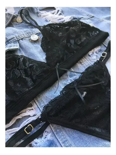 Conjunto Bralette Encaje Con Colaless Regulable - foto 4