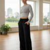 Pantalón Palazzo Lino Elastizado Bolsillos Lazo - foto 6